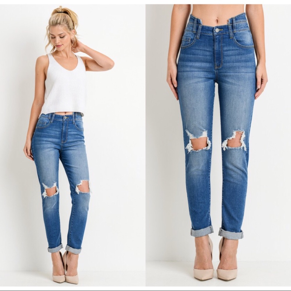 high waist jeans